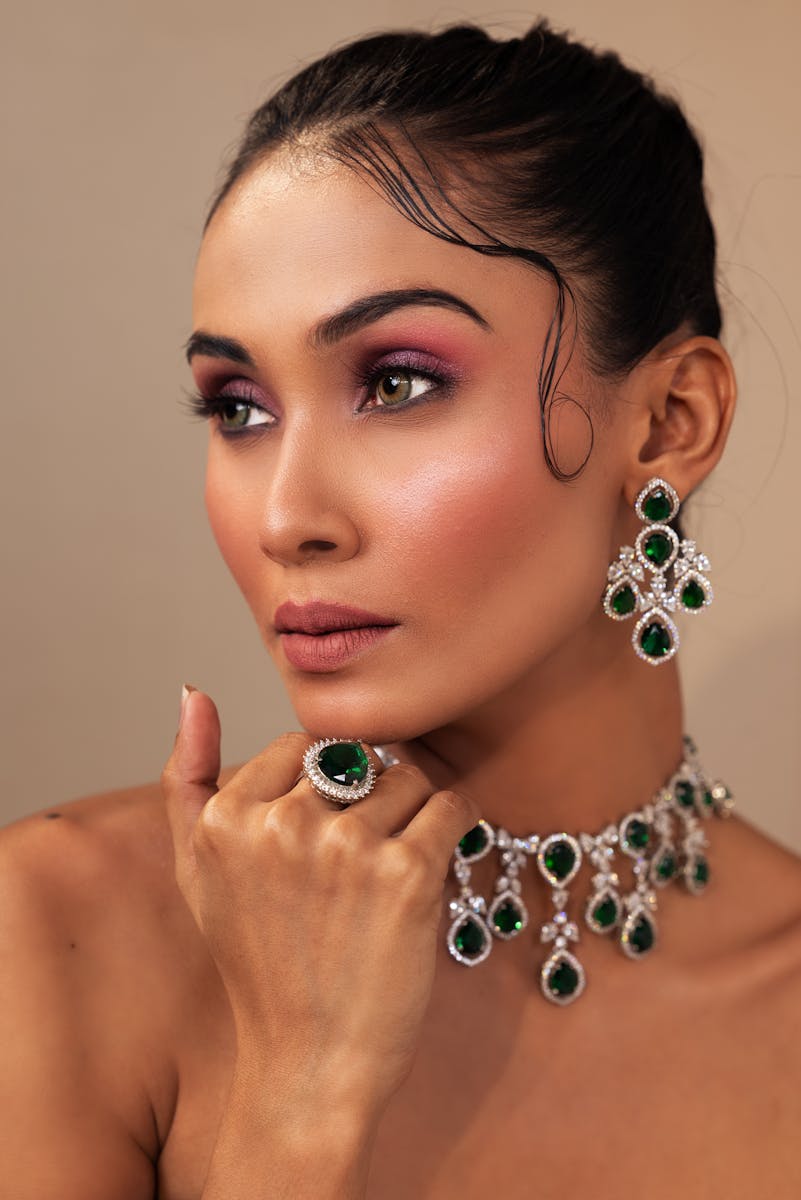 Portrait of a Beautiful Woman with Jewelry